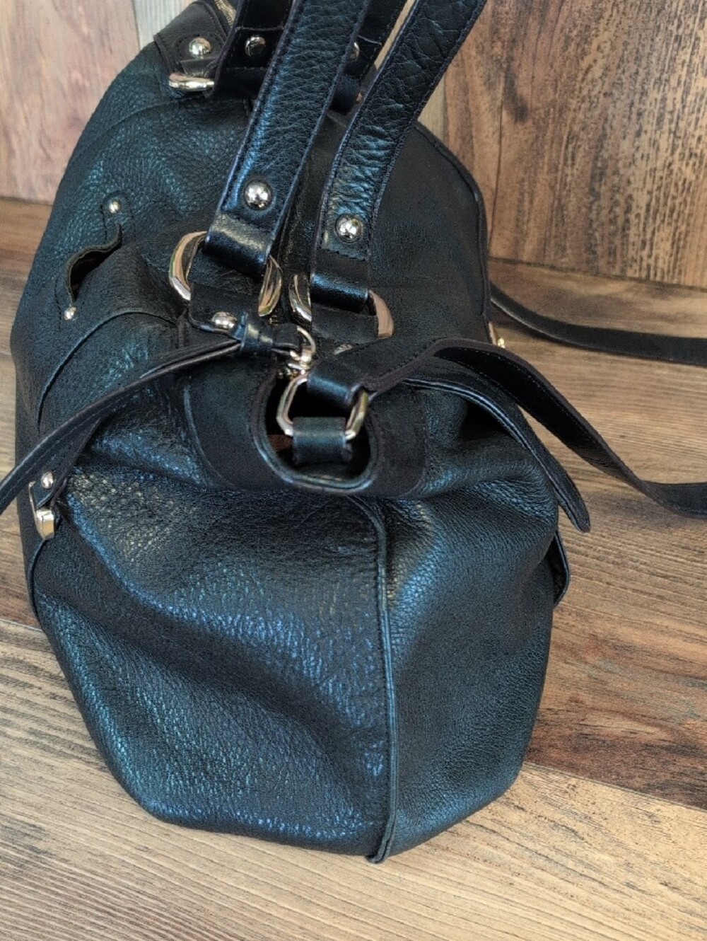 B Makowsky Textured Leather Satchel Handbag Crossbody Shoulder Bag Tote M470 - Picture 5 of 12